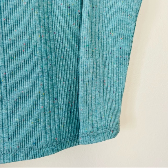 New T by Talbots long sleeve Turquoise turtleneck Snap Shoulder Ribbed top - Picture 5 of 9